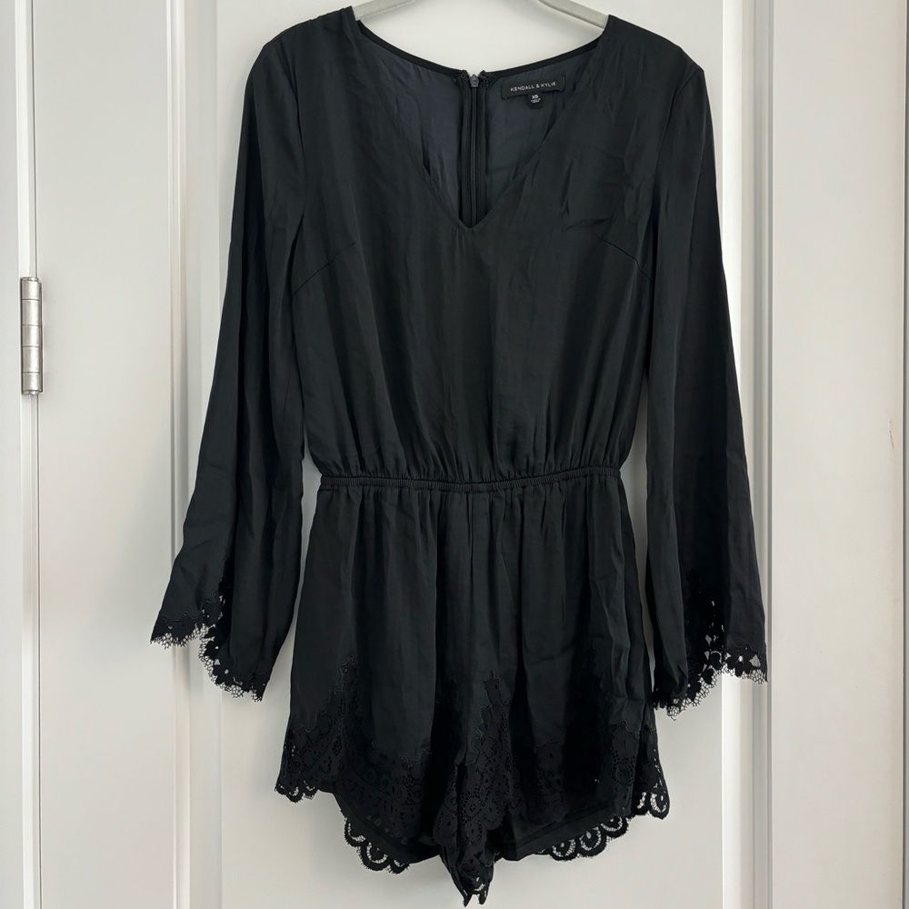Kendall + Kylie Lace Trim Romper